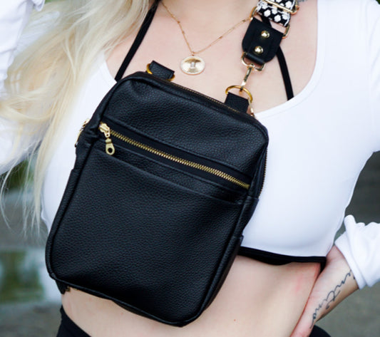 The Laurent Crossbody- Black