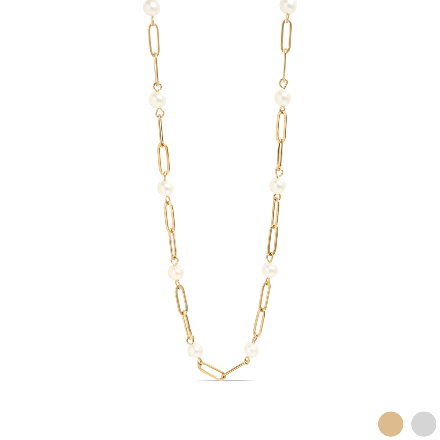 Pearl Paperclip Necklace