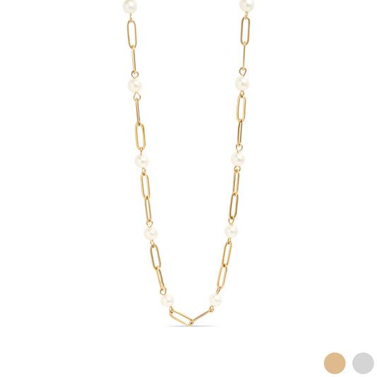 Pearl Paperclip Necklace